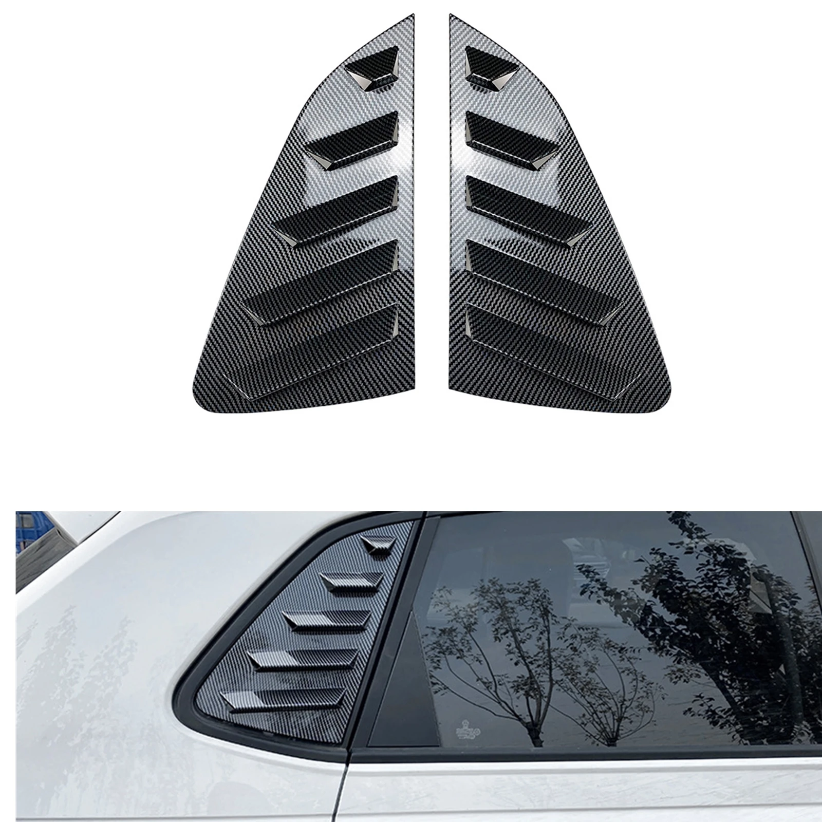 

Rear Side Window Louver Shutter Trim Cover For Volkswagen VW Polo MK6 4 Door Hatchback 2017-2023 Sunshade Windshield Shade Blind