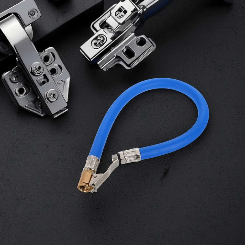 

2Pcs Tire Inflator Hose Copper Locking Air Chuck Blue Rubber Tube Standard Valve for Car Motorcycle Bike Bike Pump Adapter