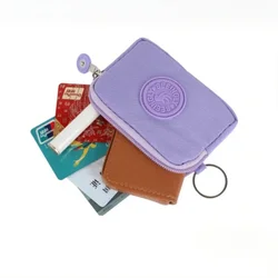 Solid Coloe Canvas Coin Bags Purse Money ID Credit Card Keys Organizer Bags Purple Yellow Black Small Waterproof Square Pouch