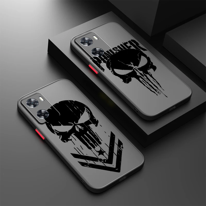 Luxury Marvel Punisher Venom Frosted Translucent For OPPO X5 X3 A54S A5 A94 A16 A53S A57 A74 A72 A96 A98 A78 5G Cover