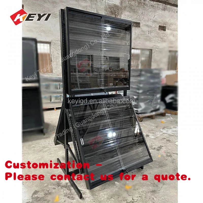 custom.Custom Floor Metal Stand TCG Trading Card Display Adjustable Shelves Graded Card Display Rack Retail Stores Spor