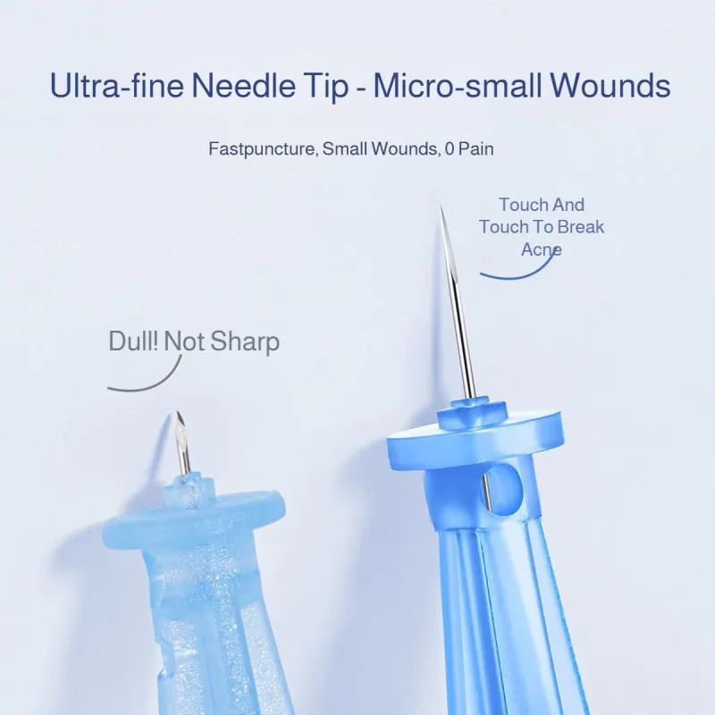 Jednorazowe specjalne igły do usuwania zaskórników, igły do usuwania zaskórników z zamkniętymi ustami, igły do usuwania zaskórników z granulkami tłuszczowymi, ultracienkie igły do usuwania zaskórników dla kobiet i mężczyzn.