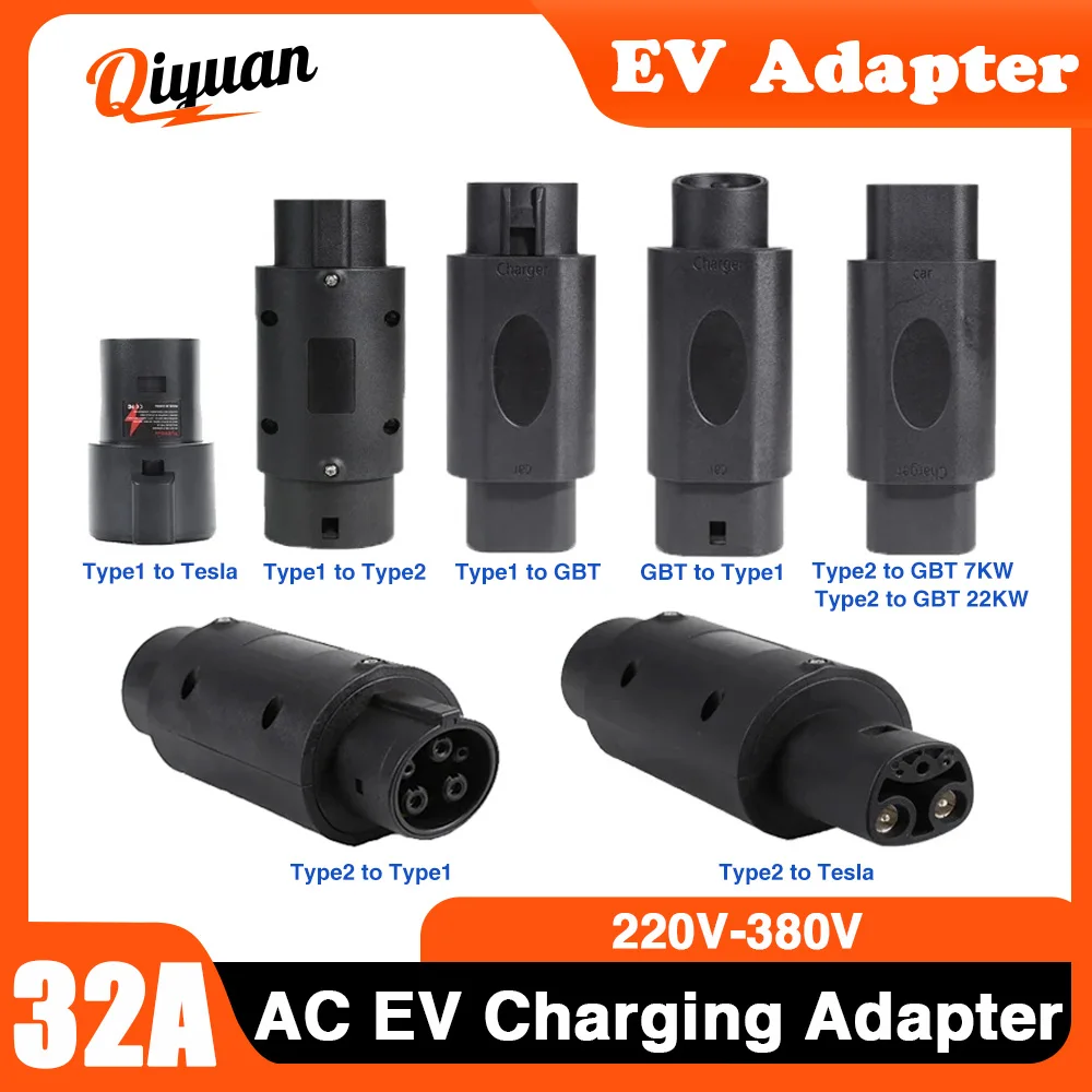 EV Charger Converter Type2 To Type1 Adapter GBT to SAE J1772  For Electric Vehicle Charging Plug Tesla Model y Car Accessories