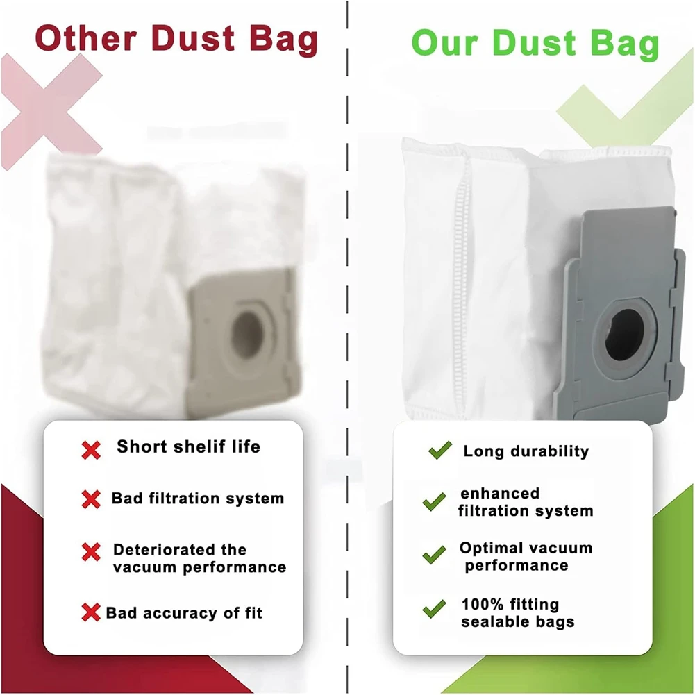 Sacos de vácuo estáveis para irobot roomba sacos i & s & j séries, sacos de substituição para irobot roomba i7 i7 + i7plus, i3 i3 +, i4 i4 +
