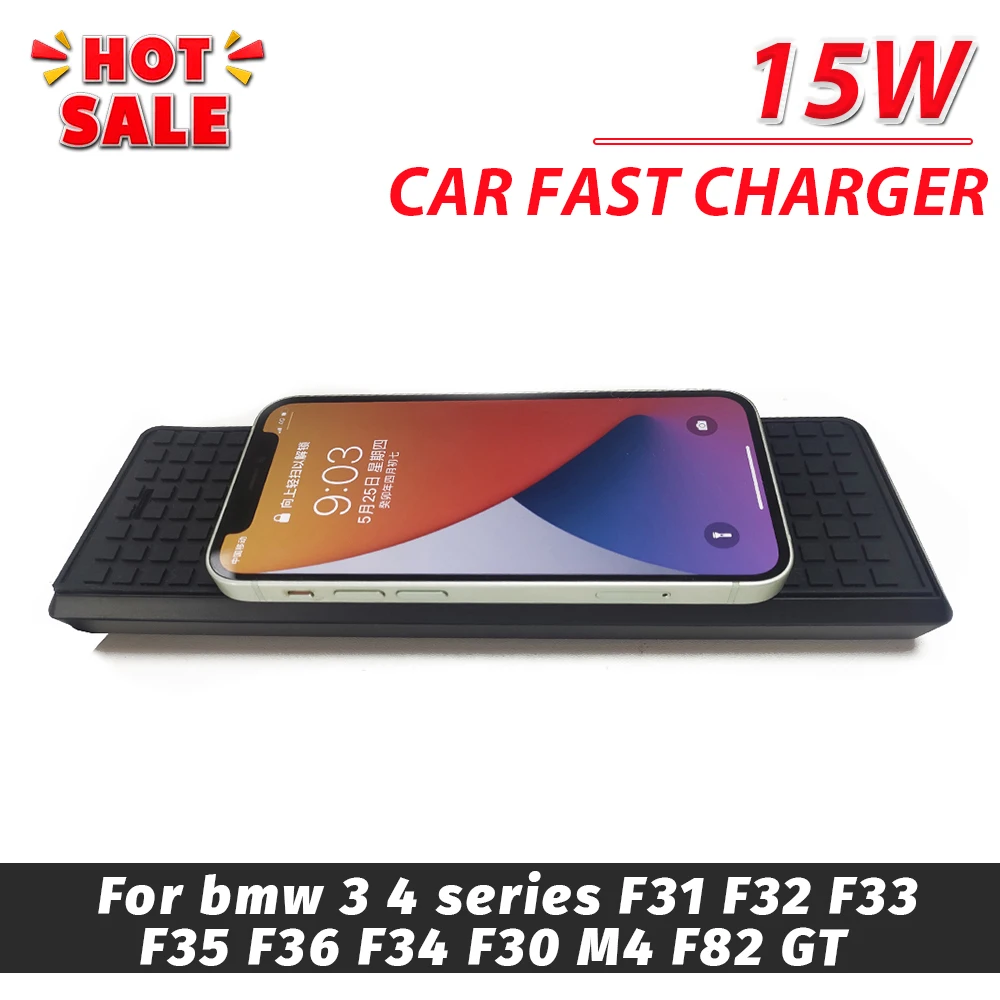 

15W Car wireless charger For BMW F30 F31 F32 F33 F34 F35 F36 M4 F82 3 4 series charging pad phone holder mount fast charge