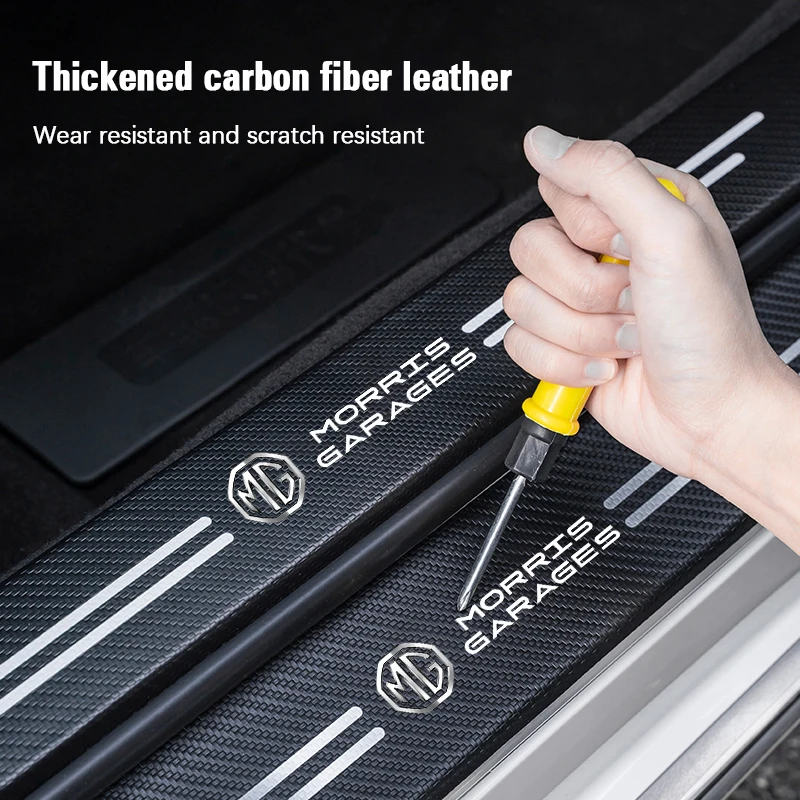 MG عتبة السيارة قطاع مكافحة خطوة الجلود واقية ملصق لموريس المرآب MG ZS 5 7 6 Cyberster MG4 EV ES5 HS ONE GT GS #5