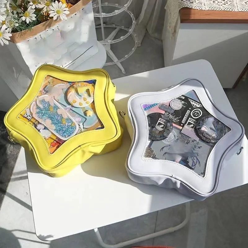 النمط الياباني Ita-Bag أنيمي الخماسية نجوم أكياس الحد الأدنى لطيف الجمالية حقائب كتف فتاة Y2k Kawaii محفظة الشارع الموضة