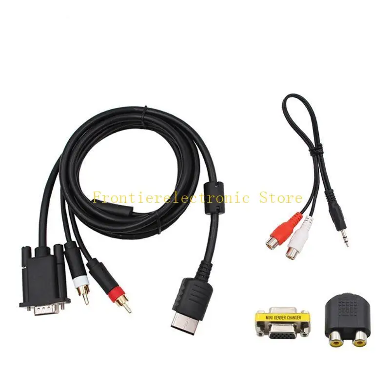 G8DB High Definition VGA Cable 3.5mm to 2-Male RCA Adapter Cable for Dreamcast Video Games Console