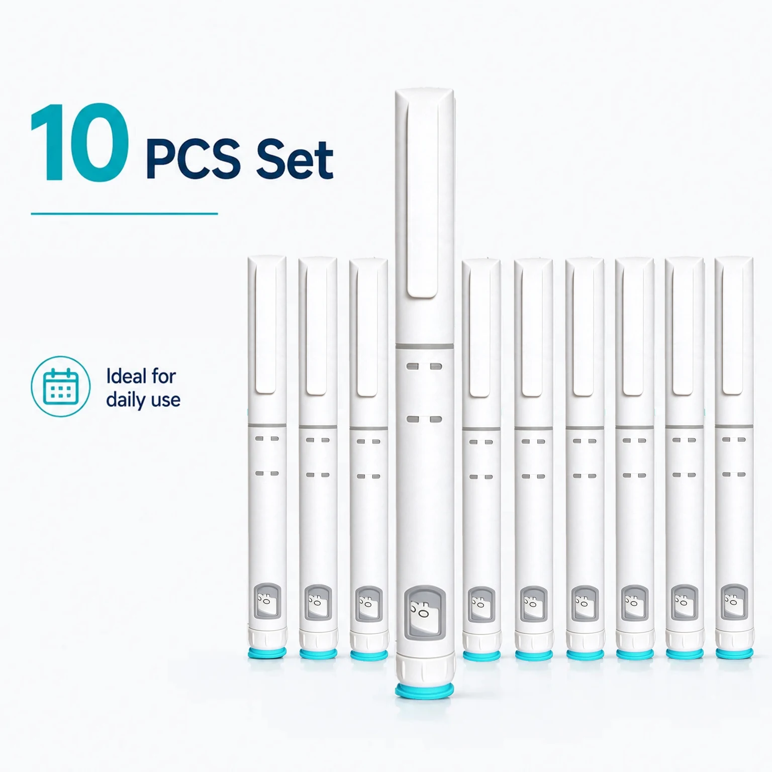 10PCS Disposable Sterile Insulin Injection Pens Rotary and Push Type with Adjustable Insulin Dosage 60U for Diabetes Home Care
