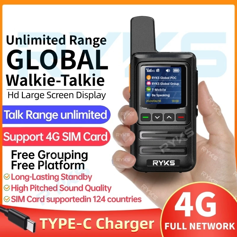 Walkie Talkie portátil para exteriores definitivo con comunicación de red completa 4G: se mantiene conectado en cualquier lugar y en cualquier momento