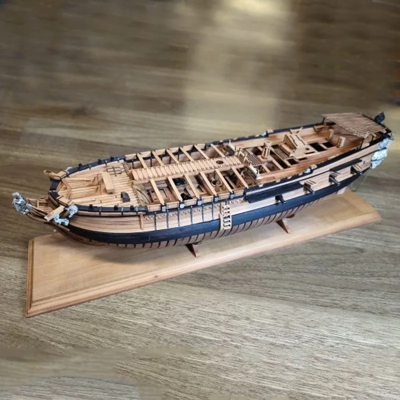 1/96 Wood Salamandre Ancient Sailing Ship Model Fully Internal  Kit DIY Hand-assembled Model Full Rib Ship Model Ornaments