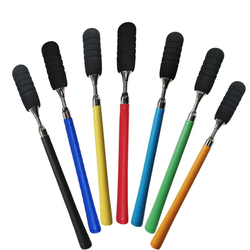 Golf Swing Trainer Rod Retractable Body Swing Training Aids for Warm up EVA Anti-Collision Head Various Colors Golf Swing Rod