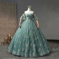 2023 New 3 Styles Quinceanera Dresses Sweet Flowers Party Dress Elegant Sweetheart Ball Gown Luxury Lcae Prom Dress Plus Size