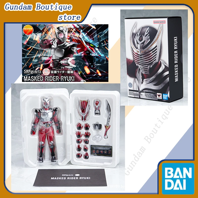 Bandai genuíno shf kamen rider mascarado rider ryuki anime figura de ação colecionável modelo móvel brinquedos ornamentos presente crianças