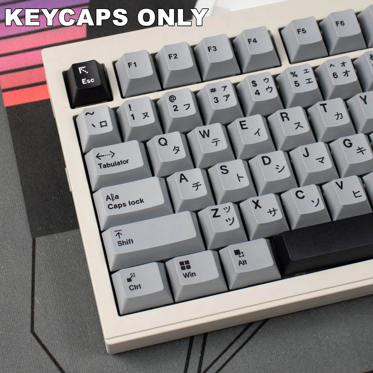 

148 Keys Braun Gray Japanese Keycaps Cherry Profile Dye-Sublimated Keycap Set for Mx Cherry Switch Mechanical Keyboard Kit