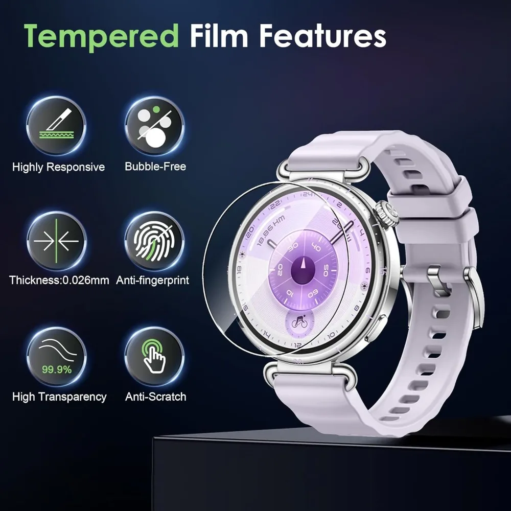 화웨이 워치 GT 6 5 4 3 2용 강화유리 41mm 46mm 스크린 보호필름 케이스 친화적 유리 보호필름 GT6 프로용