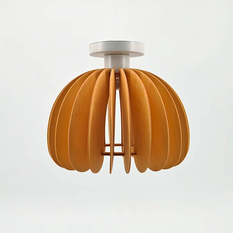 LED الخشب مصباح السقف اليقطين محبوك النمط الياباني فلوش جبل ضوء لغرفة المعيشة الممر الشرفة إضاءة المنزل