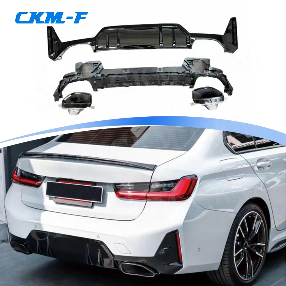 

Car Rear Bumper Diffuser Spoiler Exhaust Tips Car Body Kits Accessories for BMW 3 Series G20 G28 LCI 340 M Sport 2023+