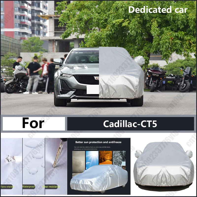 

For Cadillac-CT5 Oxford cloth car cover for sun protection, rain resistance, and all season special car dust cover