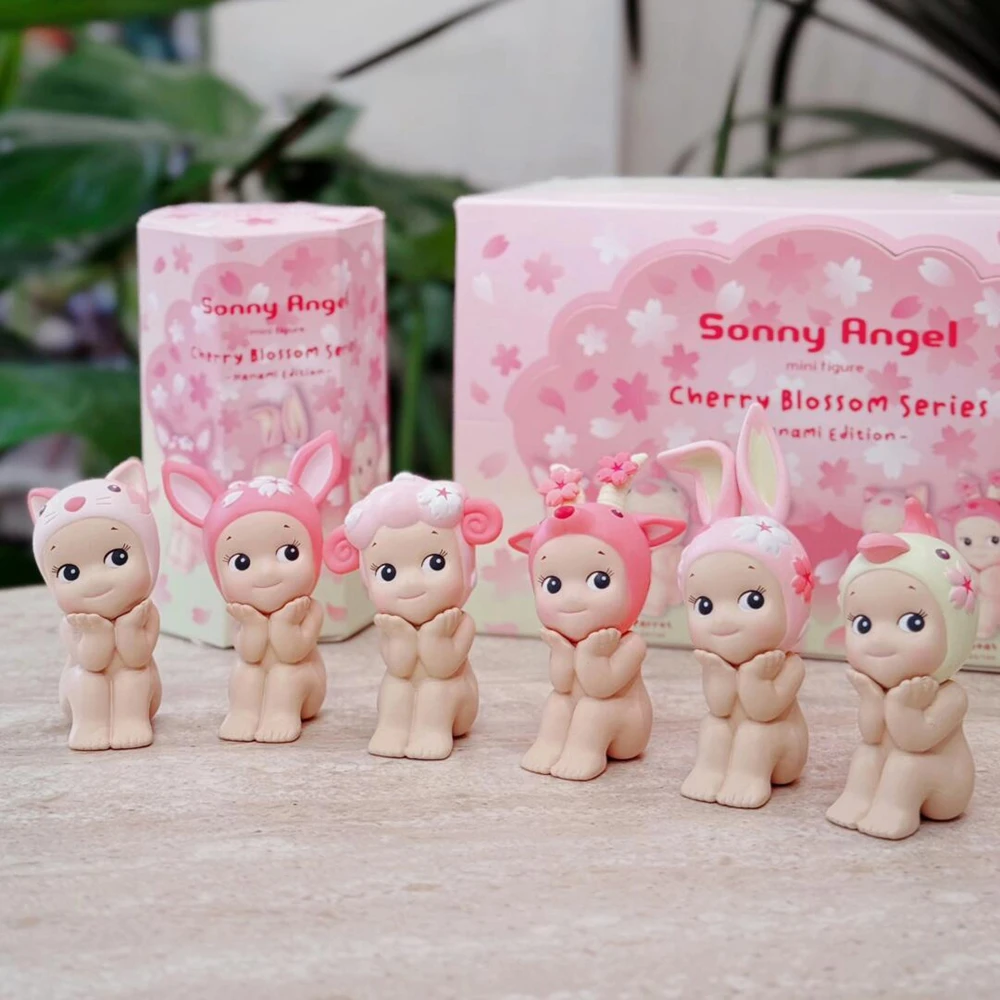 

Sonny Angel Blind Box Toys Cherry Blossom Series Sitting Mini Anime Action Figures Desktop Ornament Children's Birthday Gifts