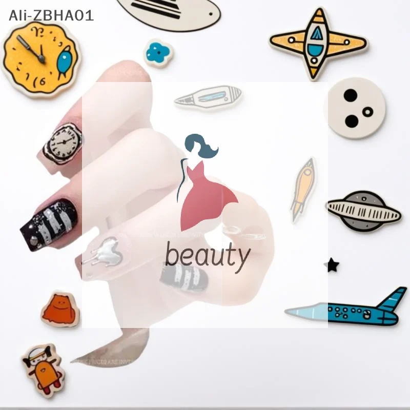 Наклейки-для-ногтей-Ежегодные-кольца-Вишневые-часы-Звездный-взрыв-Диаграмма-сердечного-ритма-Линия-Луны-и-Звезд-Линия-бантиков-Серебряная-лава