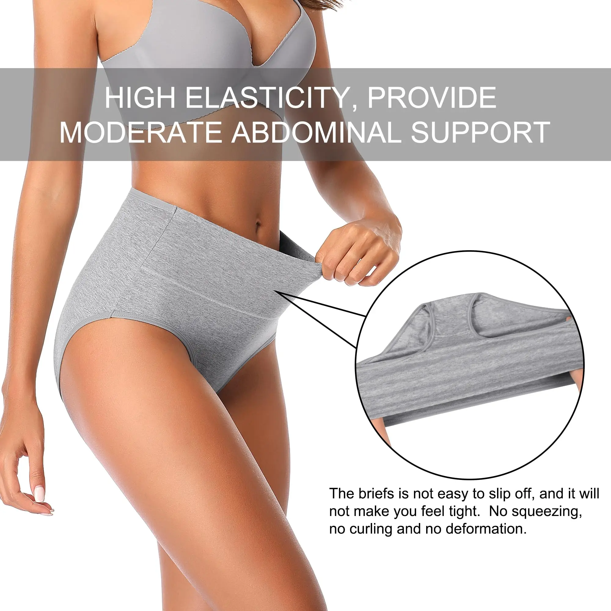 4 ks/balení s vysokým pasem, poporodní spodní prádlo, dámské bavlněné spodní prádlo, měkké, prodyšné, s plným krytím, strečové kalhotky - náhled 2