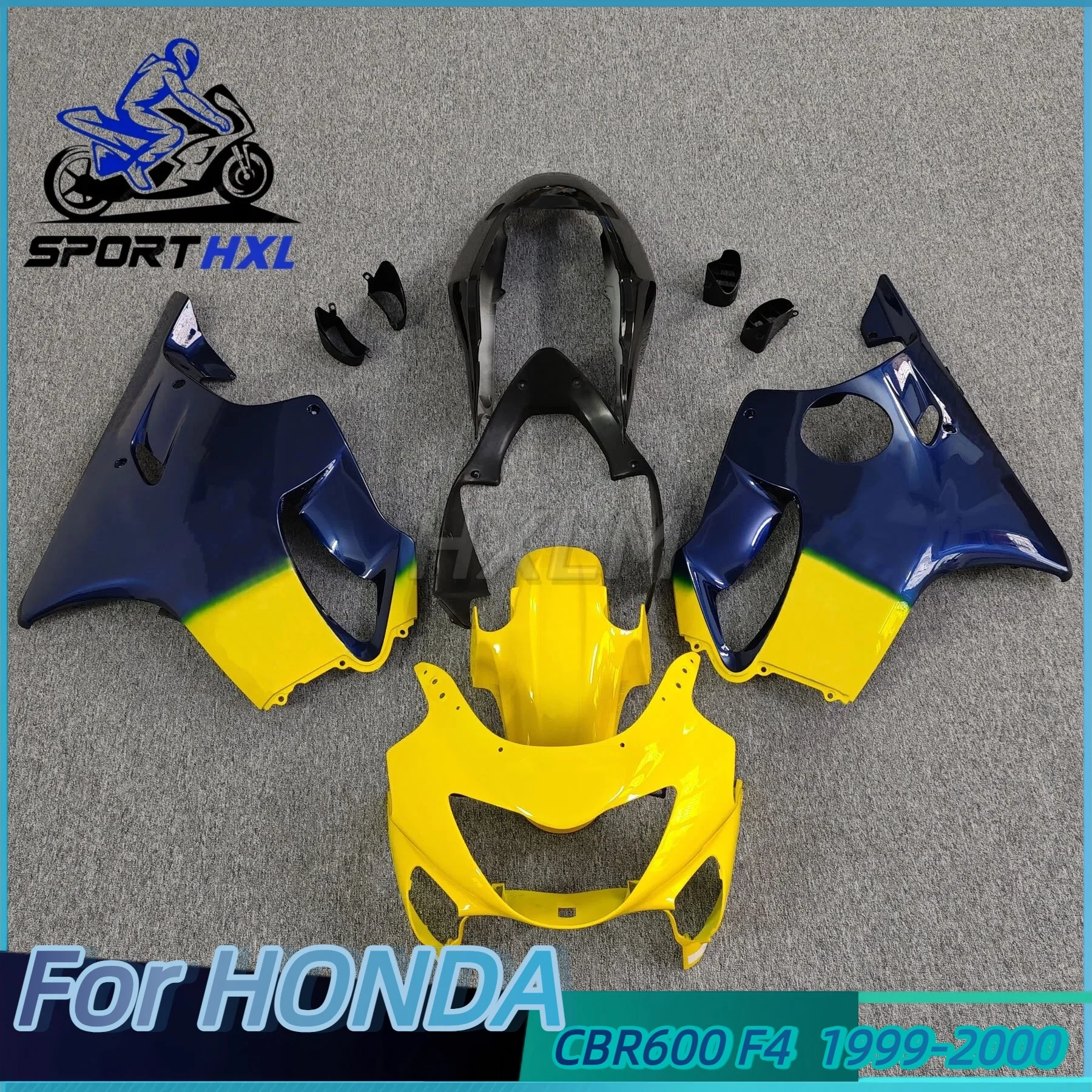 ABS Injection Yellow Blue Full Fairings For CBR600 F4 1999 2000 Complete Motorcycle Fairing Kit Customizable Paint