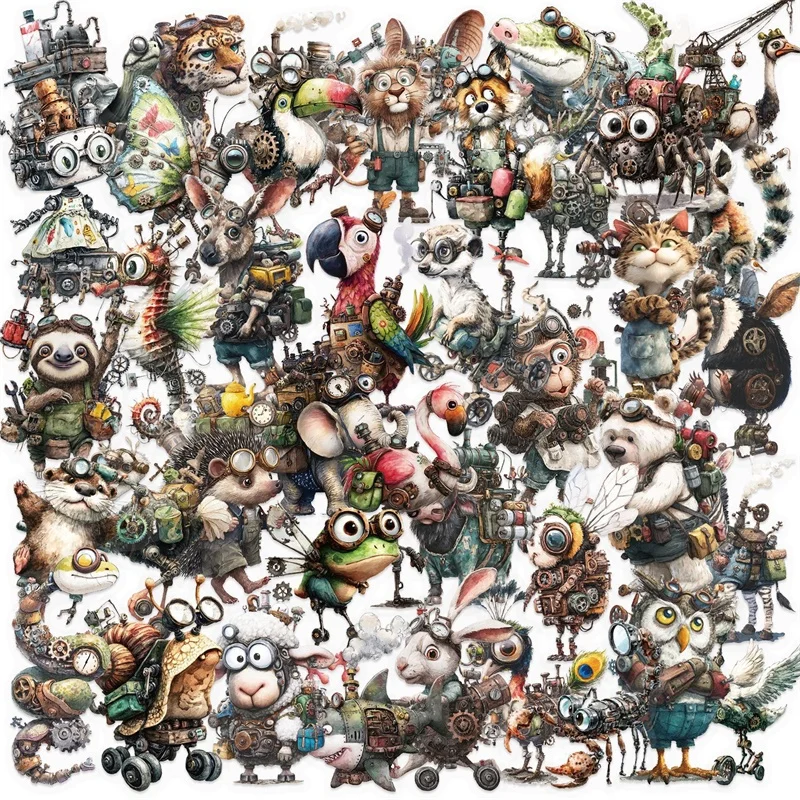 

50 шт., липкие наклейки для домашних животных в стиле панк, эстетические открытые украшения для скрапбукинга, канцелярские принадлежности для детей