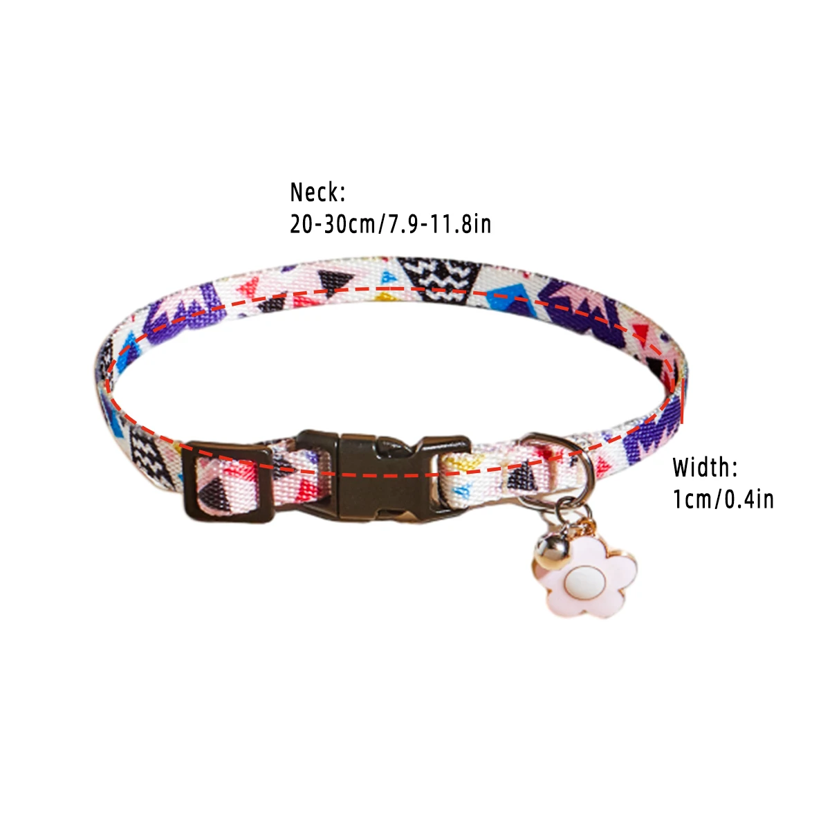 Charm- und Glockenhalsband mit buntem Graffiti-Druck, verstellbares Haustierhalsband, neues Design, modischer Halsring für Katzen und Hunde, Anti-Flucht-Schlaufe – Detail 13