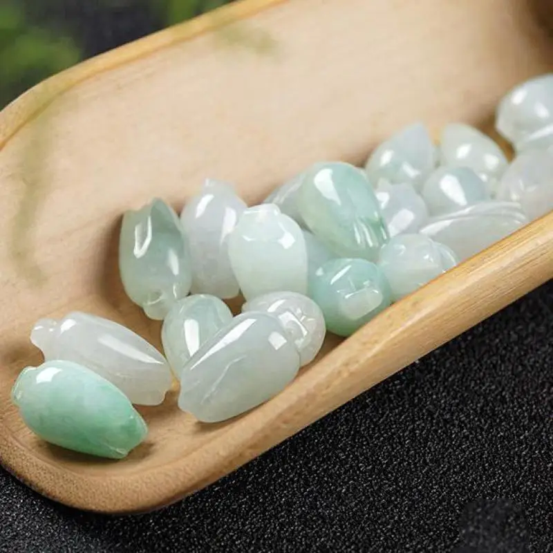 

13*8mm Myanmar Jades Flower Beads For Jewelry Making Diy Bracelet Necklace Burma Jadeite Hand-carved Magnolia Bead Accessorie