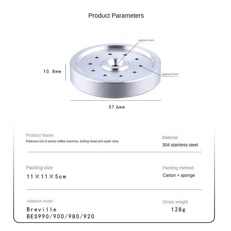 Imagem -03 - Tela do Chuveiro para Breville Coffee Machine Group Coffee Brewing Head Holder Bes990 900 980 920