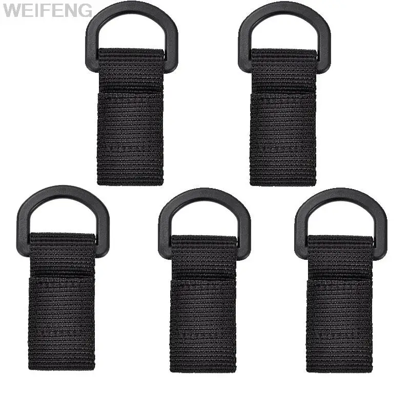 

1/3/5PCS Tactical Multifunction Nylon Molle Webbing Belt D-Ring Carabiner Magic Tape Hanging Keychain Backpack Hook Molle Buckle