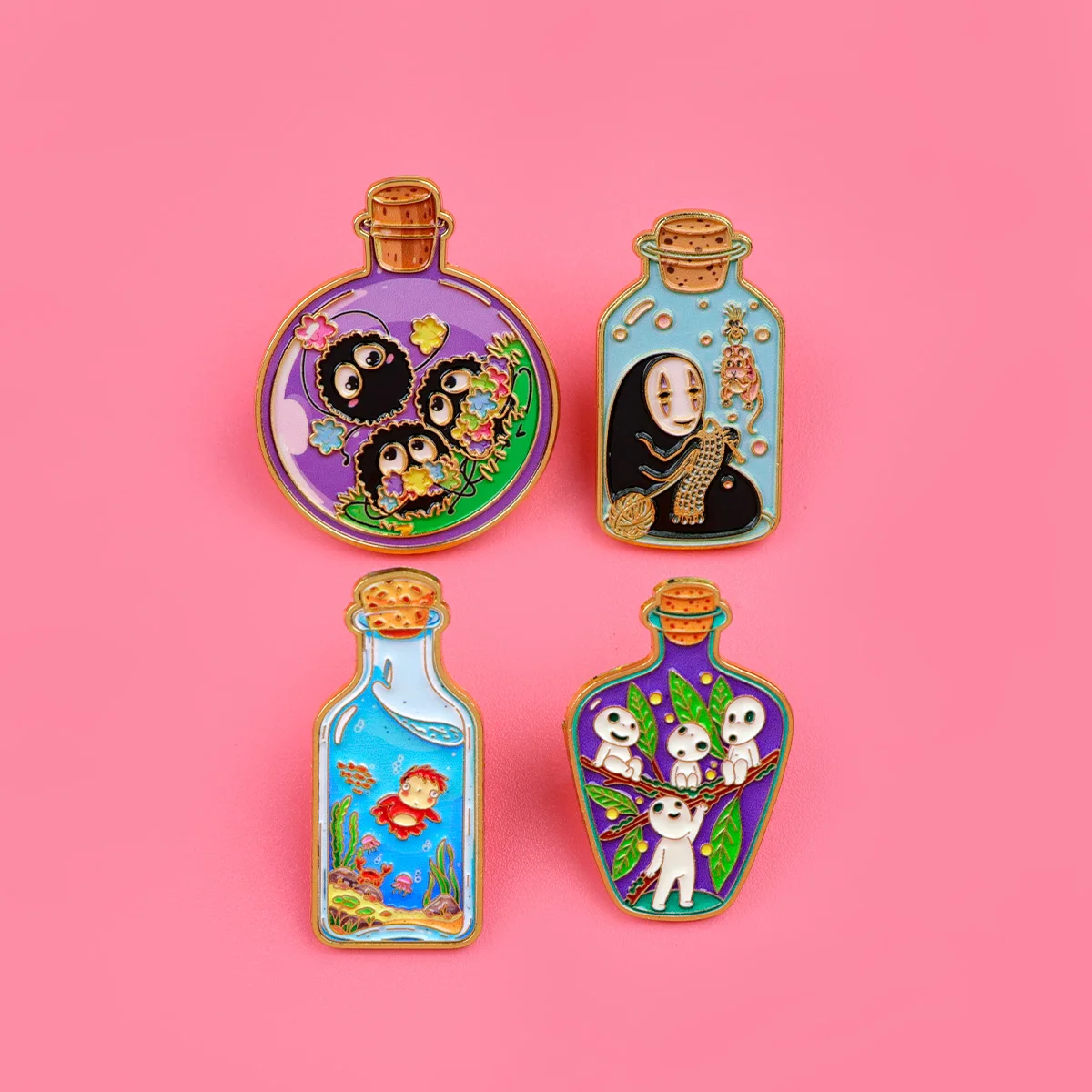 4pcs Cute Ghost Enamel Pins Set Anime Brooches for Backpacks Hat Lapel Pins Badges for Fans Gifts Cosplay Accessories Toy - view 5