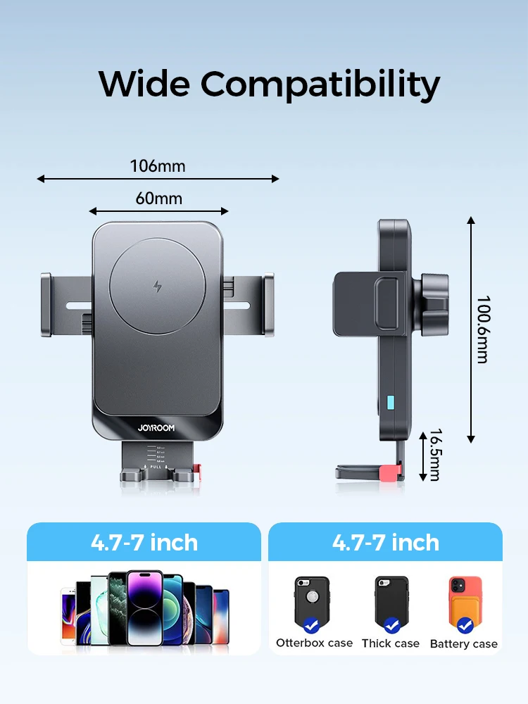 Joyroom 15W Autotelefonhalter Drahtloses Ladegerät Autoladegerät Stabile drehbare Lüftungsschlitze Armaturenbrett Telefonhalter Autoladegerät Unterstützung