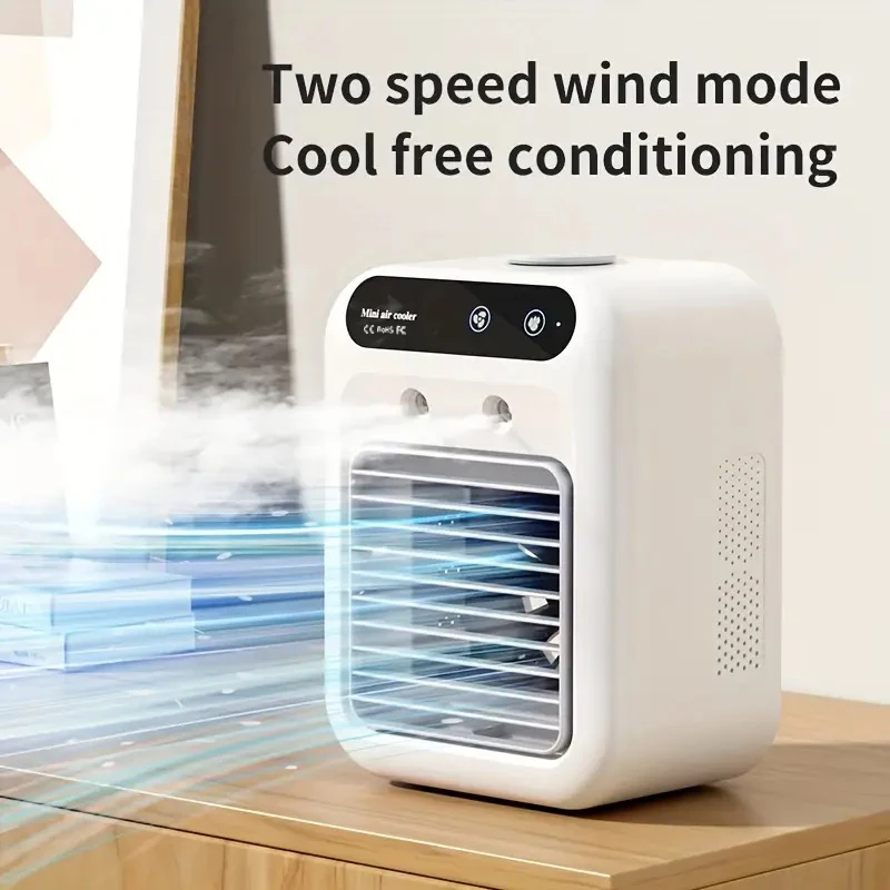 Mini Air Conditioning Fan - USB Rechargeable Portable Desktop Cooling Device, Suitable for Use in Offices or Dormitories,