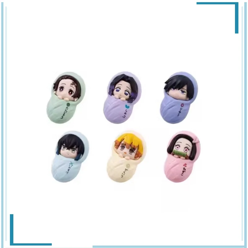 BANDAI Gashapon Demon Slayer Baby Swaddling Clothes Kamado Nezuko Agatsuma Zenitsu Collect Ornaments Kawaii Figure Model Toys