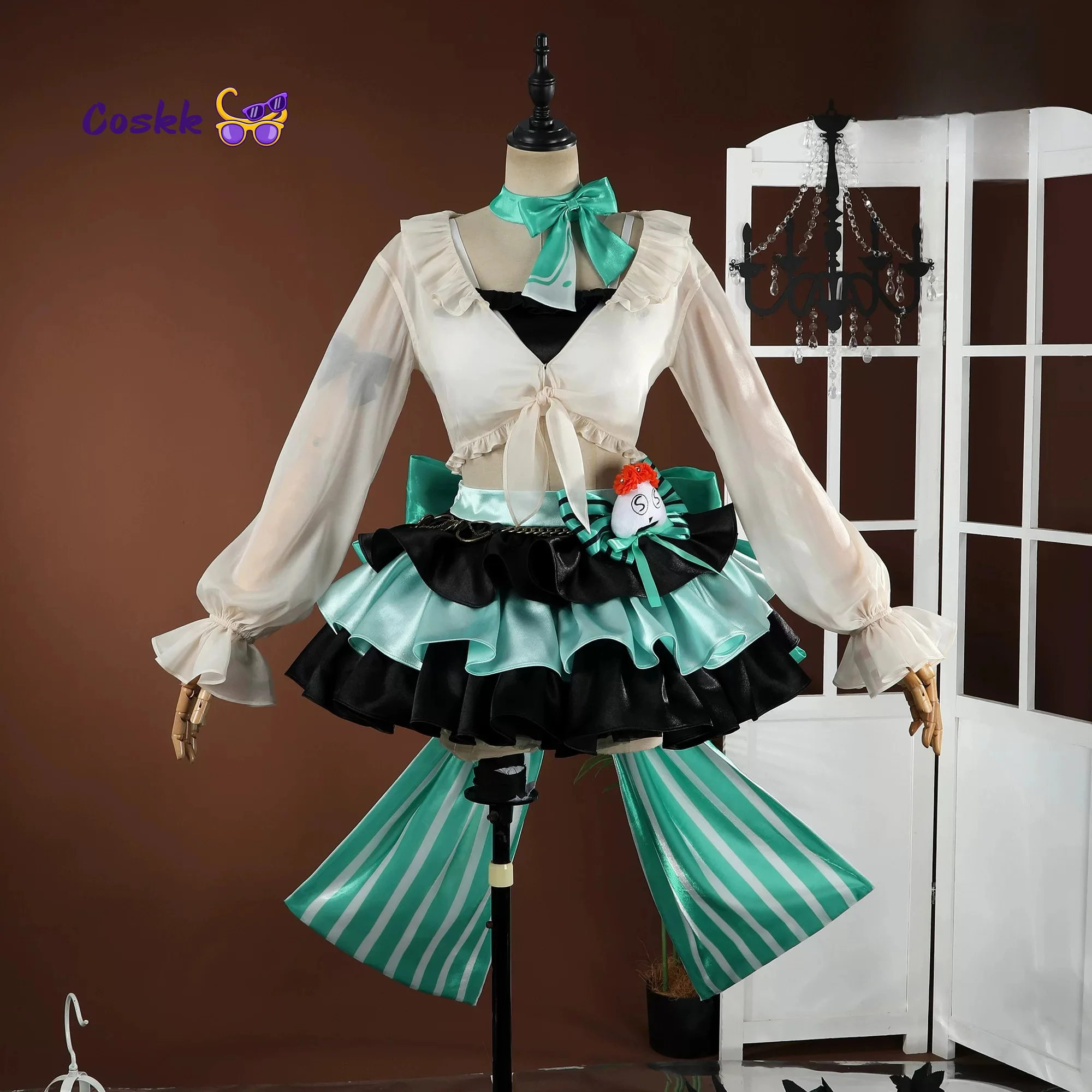 Handmade Cos Outfit: Arknights Haruka Spring Journey Cosplay Costume Pink Hair Idol Cute Bunny Girl Halloween Full Set view 2