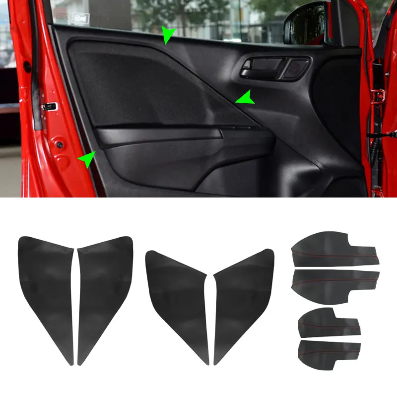 For Honda City 2015 2016 2017 4PCS Car Microfiber Leather Door Handle Panel Armrest Cover Trim