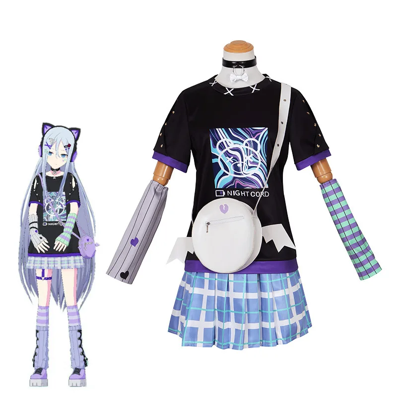 Anime Game Mi Project Sekai Colorful Stage Feat Yoisaki Kanade Cosplay Costumes Daily Wear Cute T-Shirt And backpacks Outfits