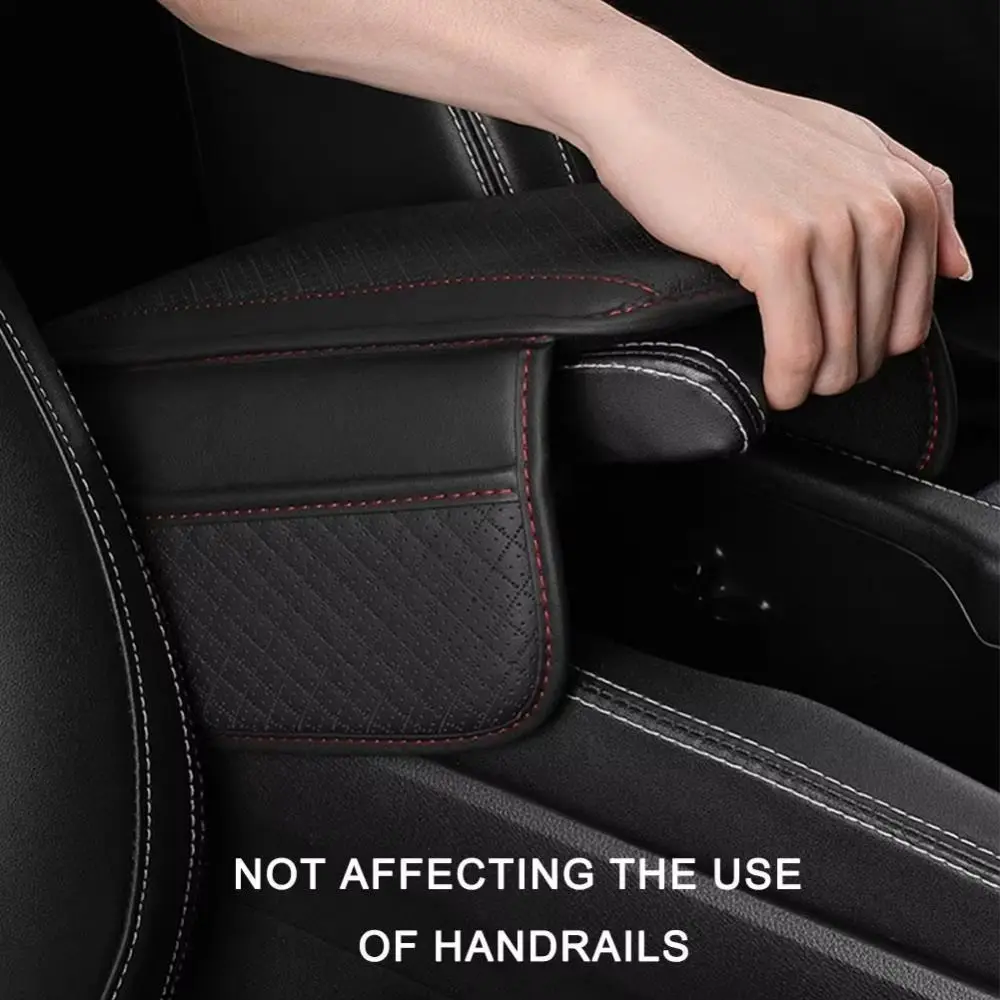 Universal Auto Armrest Pad Durable Anti Slip Center Console Cushion with Storage Pocket Anti-slip Bottom Car Armrest Cover
