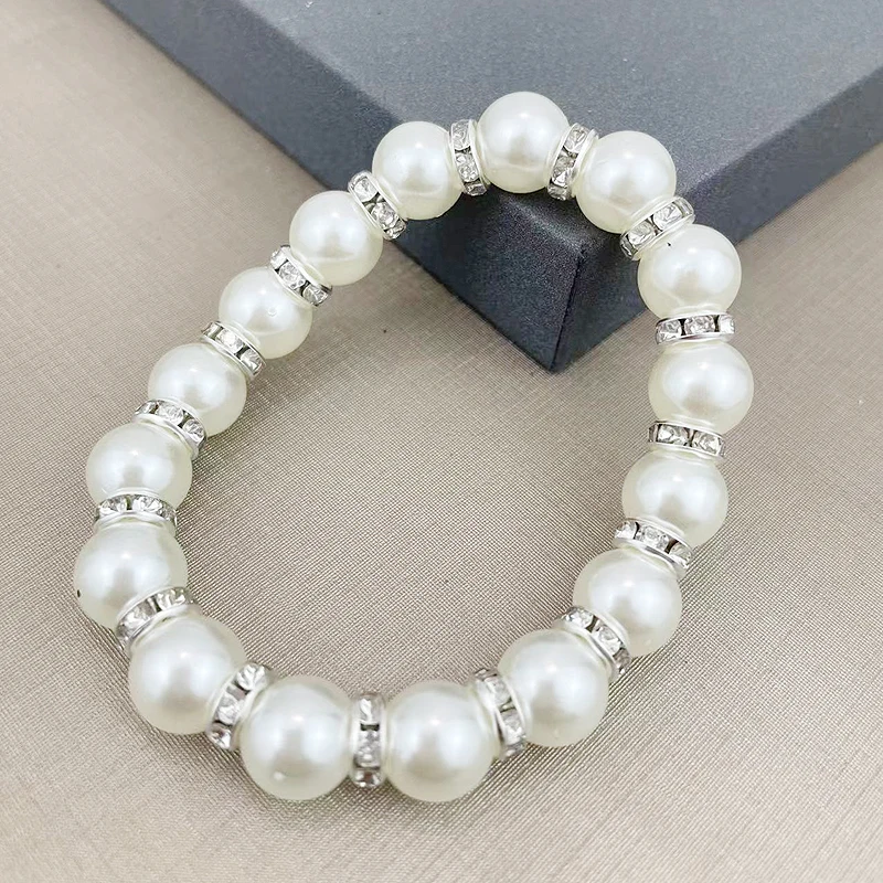 fnaf Anime 2 Rupee Items 3 Color Rope Chain Strand 10mm White Pearl Bracelet Women Jewelry Bangle Fine Quality