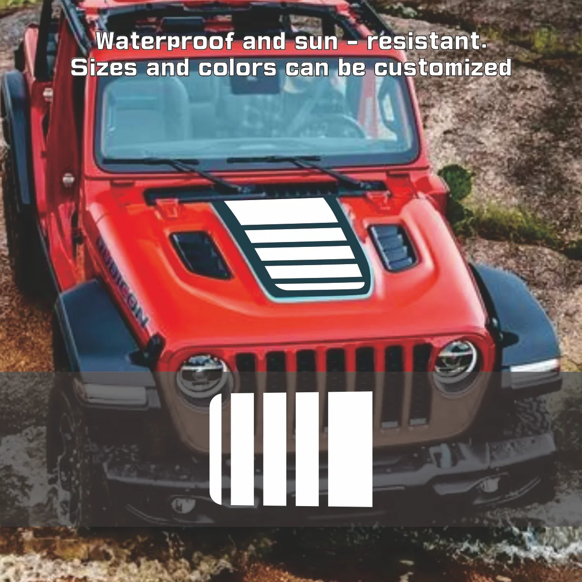 

5pcs For Jeep Renegade 2016 2017 2018 2020 2021 2022 2023 Car Hood Elevat Strips Graphics Sticker Vinyl Decal Auto Tuning Access