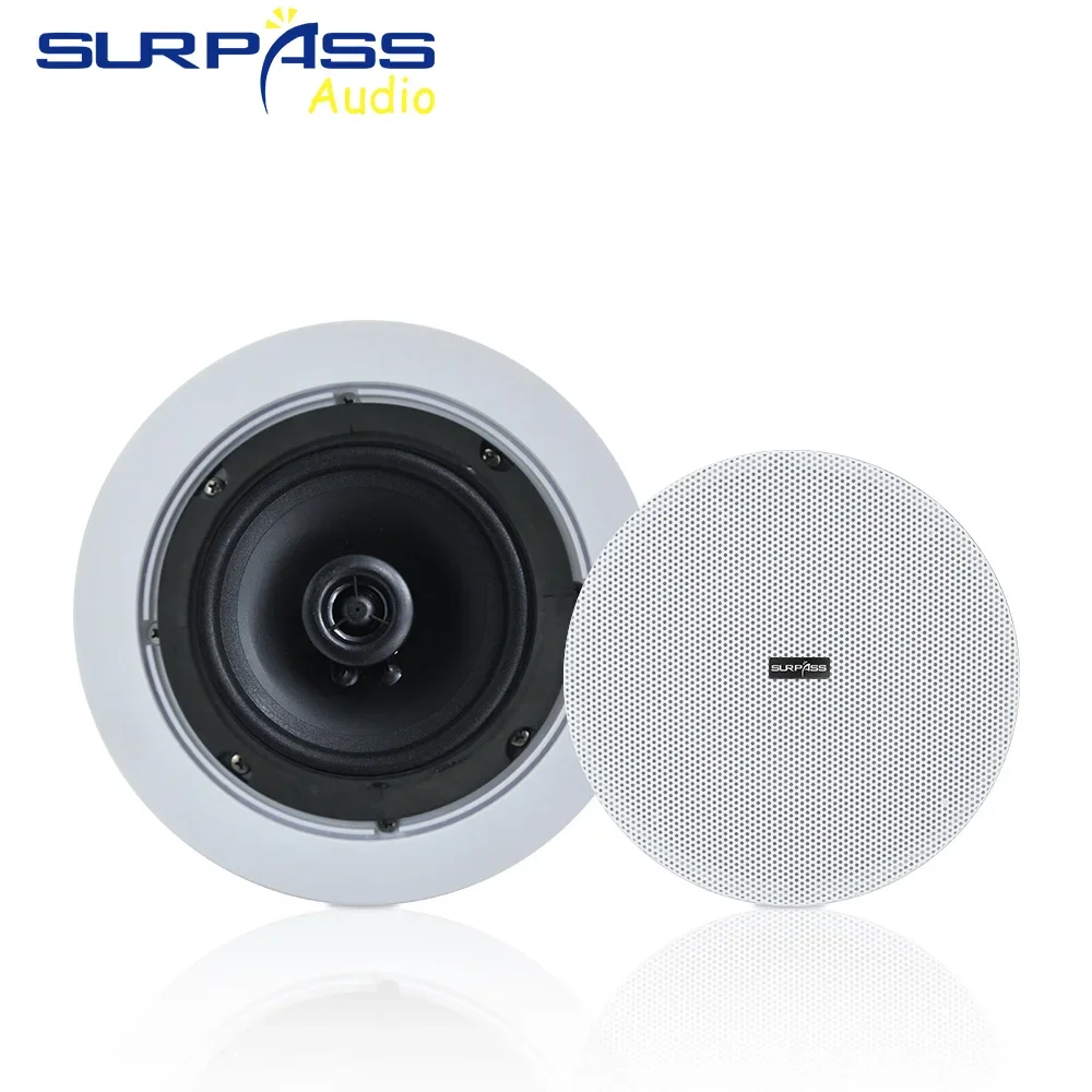 Home Theater Sound System 5 Inch 8 Ohm 20W Ceiling Speaker Moisture-Proof In Wall Ceiling Speaker  ABS Material with Back Cover