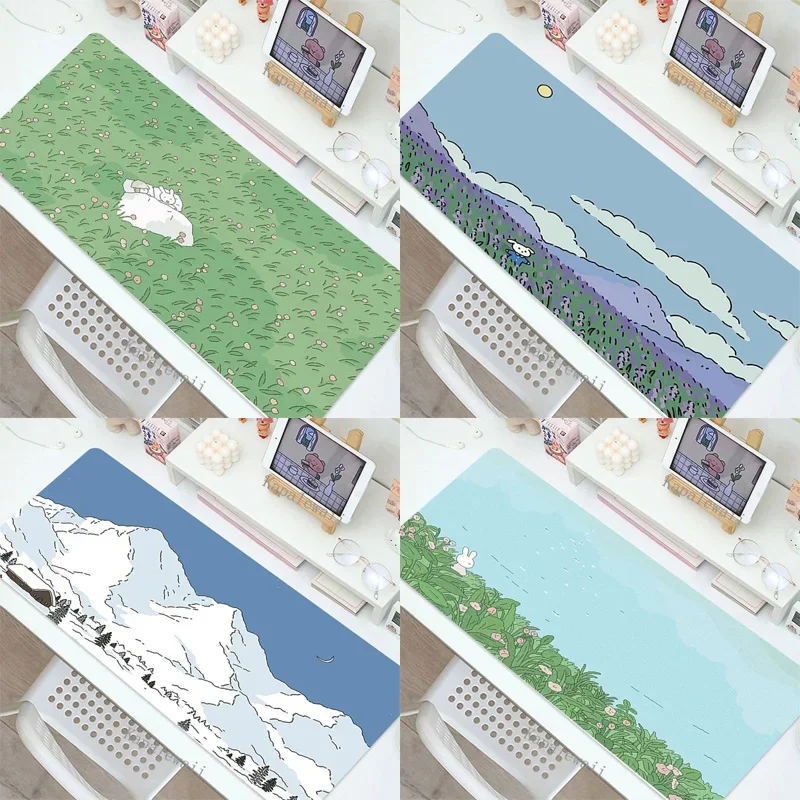 Leuke Plant Gaming Accessoires Muismatten Computer Laptop Gamer Uitgebreide Antislip Wasbare Muismatten Rubberen Toetsenbord Tafelmatten