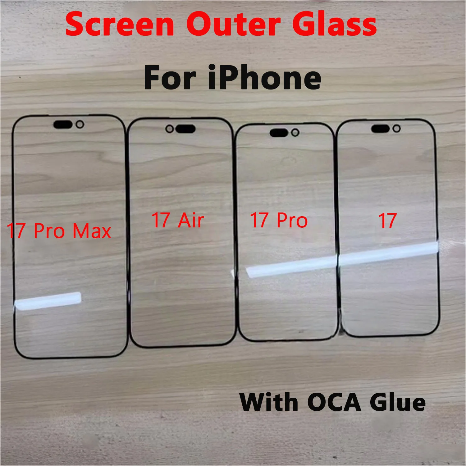 

1pcs Outer Glass With OCA Film For iphone 17 17 Air 17 Pro 17 Pro Max Touch Screen Front Outer Panel Glass Repair