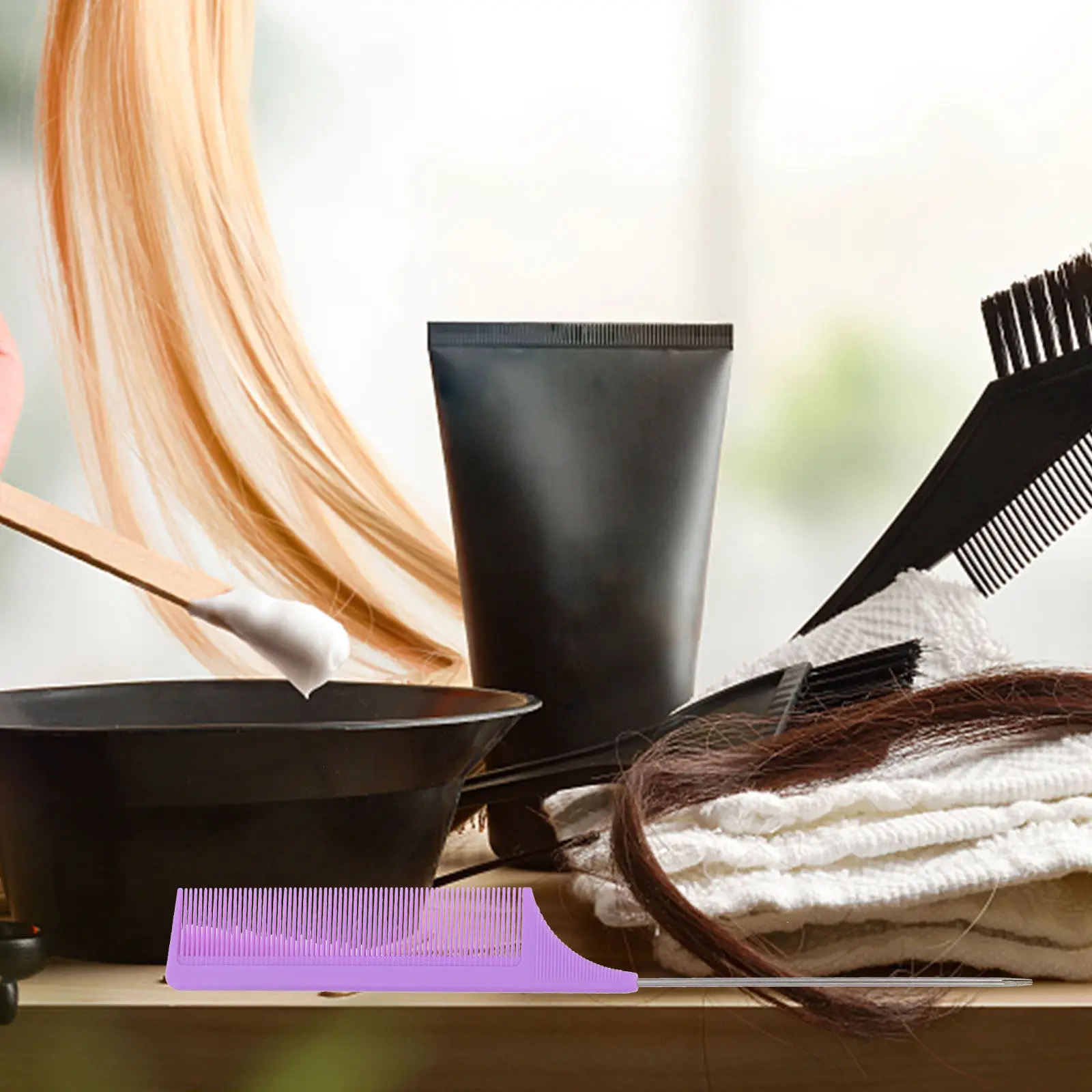 

1Set Hairdressing Pintail Comb Professional Three Row Detangling Styling Tool for Salon Barber Shop Use Fine Teeth Smooth Scalp