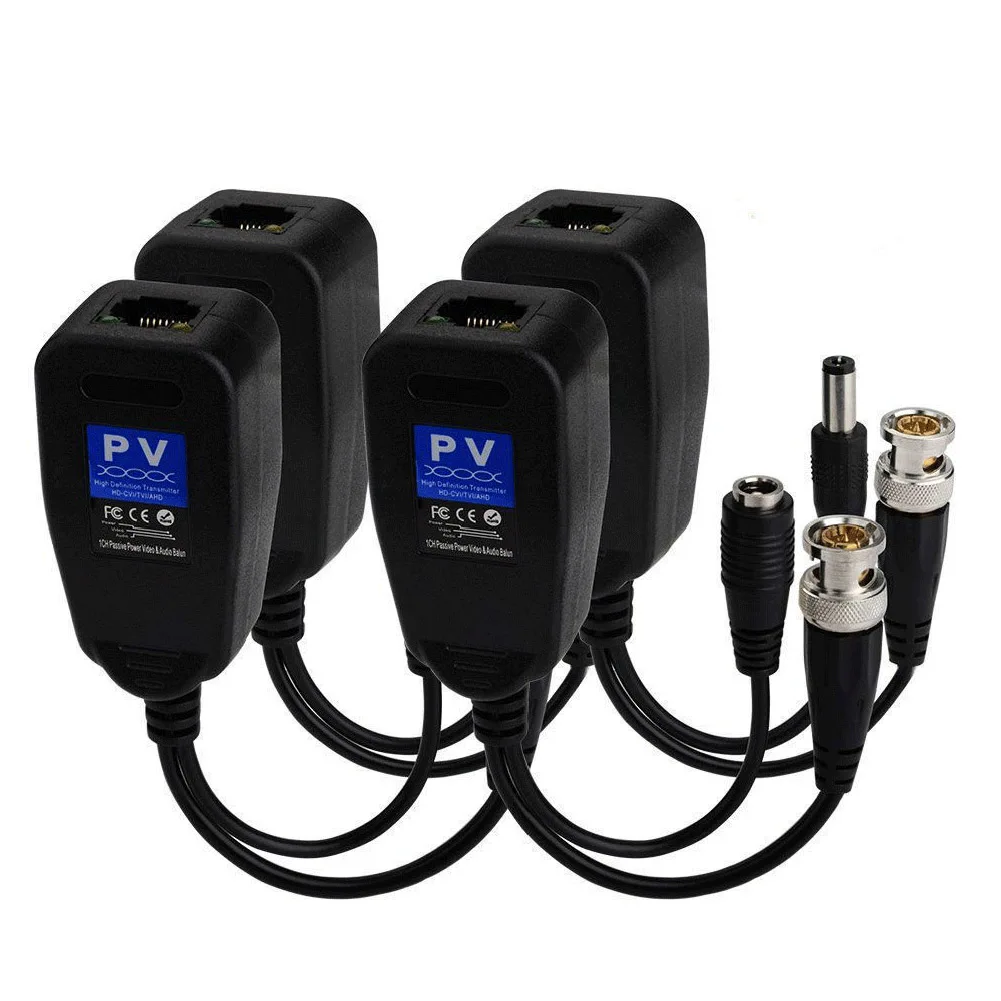 5 Pairs CCTV Coax BNC Video Power Balun Transceiver to CAT5e 6 RJ45 Connector HJ55 CN(Origin)