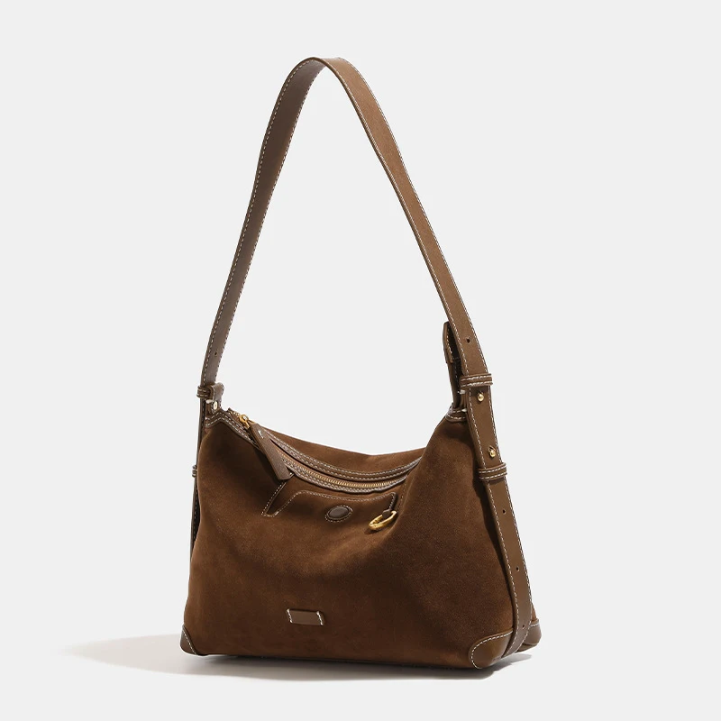 

Fashion Women Winter Big Boston Pillow Tote Bag Soft Matte Suede Leather Handbag Dumpling Shoulder Bag High End Sensational Bag