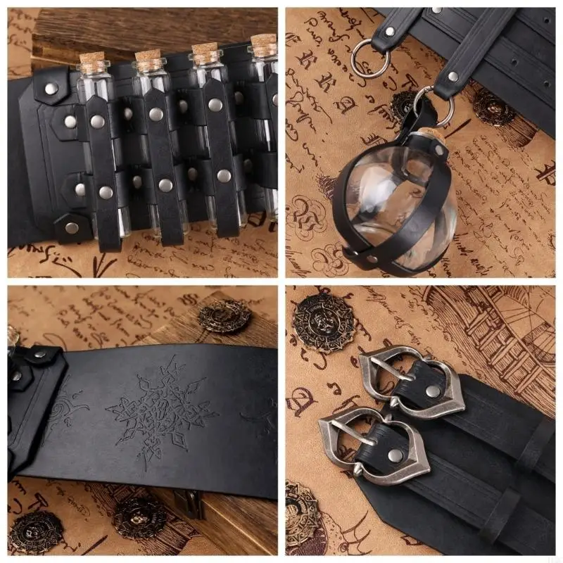 

Adjustable Alchemies Belt Set Themed Party Costume Ancient Mystical Perfect For Historical Reenactments