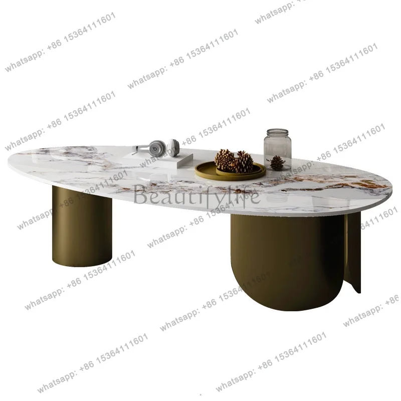 

Italian bright rock slab coffee table tea table small apartment living room simple